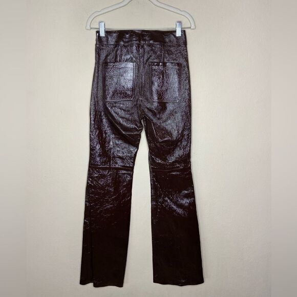 Rare! Dorothee Schumacher Lamb Leather Brown Pants Trousers Wide Leg Size XS - Picture 8 of 11